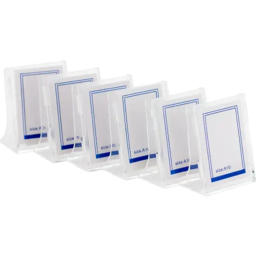Clear Acrylic Slanted L-Shape Table Sign Holder A10 Size -448335