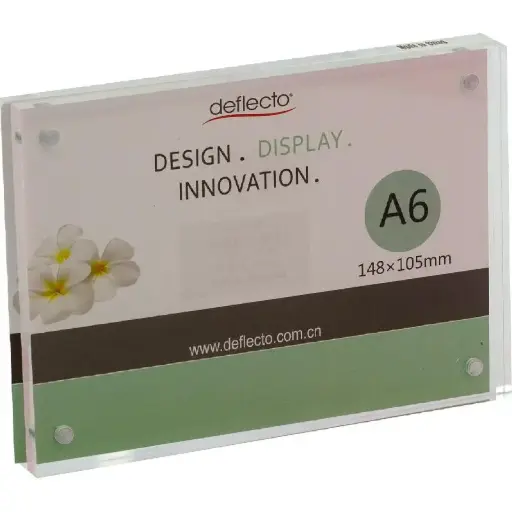 Deflecto Clear Acrylic Name Holder A6 Tabletop -482704