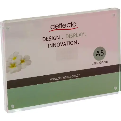 Deflecto Clear Acrylic Name Holder A5 Tabletop -482706