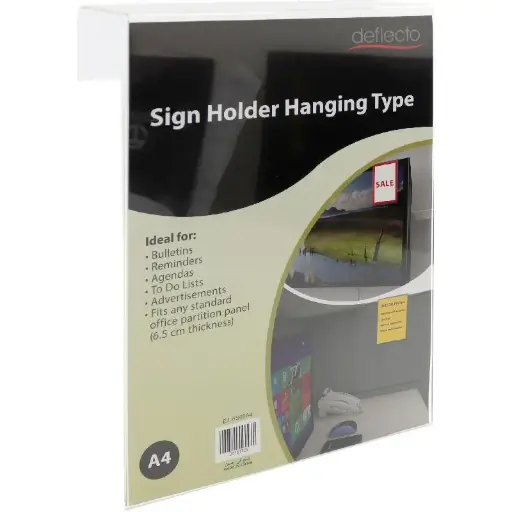 Deflecto Hanging Mount Acrylic Sign Holder A4 Size Clear -515172