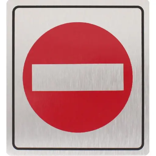 Deflecto Self-Adhesive No Entry Sign Bilingual (Arabic/English) Silver/Red -565299