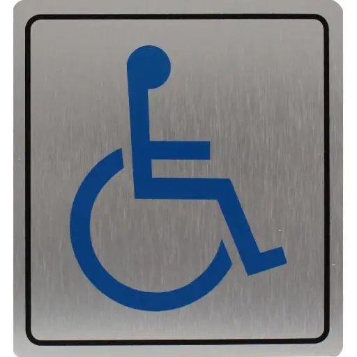 Deflecto Self-Adhesive Handicapped Sign Bilingual (Arabic/English) Silver/Blue -565306
