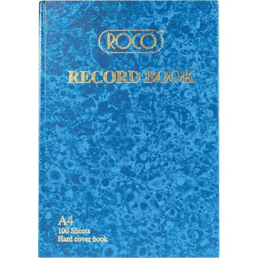 ROCO Record Book 200 Pages (100 Sheets) A4 Size 21.00 × 29.70 cm - RQ-23511BLE