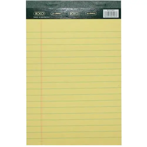 [Writing Notebook 23003] ROCO Plain Writing Notebook A5 80 Pages (40 Sheets) Lined Yellow - 23003