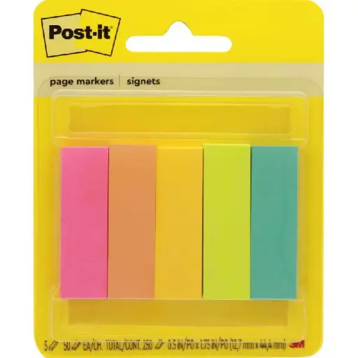 3M Post-it 6705 Page Marker Flags Assorted Colors - 6705AF