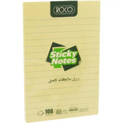 ورق ملاحظات لاصقة روكو مسطر باستيل 150 × 98 ملم (100 ورقة) - 6546P