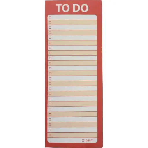 ورق ملاحظات لاصقة روكو مسطر مطبوع "TO DO" أبيض/أحمر - MP76196TD