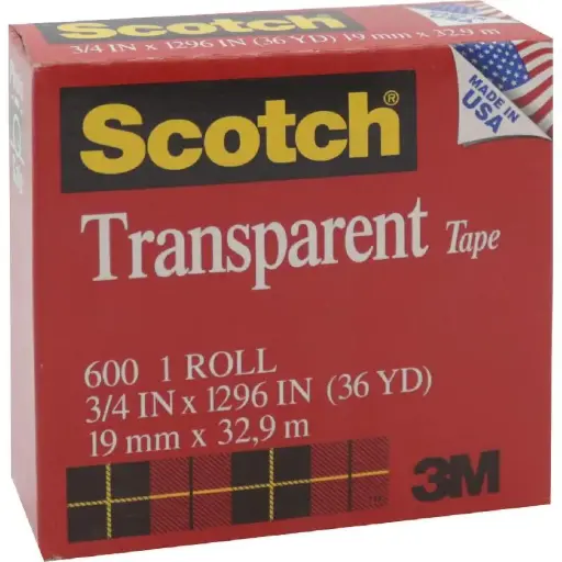 3M Scotch 600 Transparent Tape 4 Inch × 1296 (600)